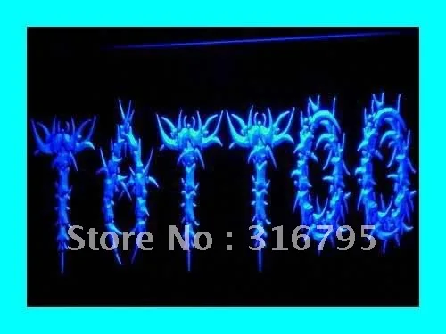 

i294 OPEN Tattoo Body Art Logo Shop LED Neon Light Light Signs On/Off Switch 20+ Colors 5 Sizes