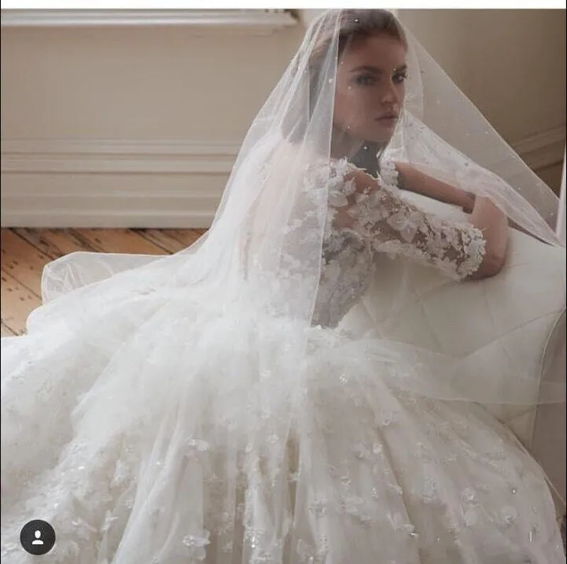 Роскошное Свадебное платье с цветочной аппликацией Vestidos De Novias круглым вырезом