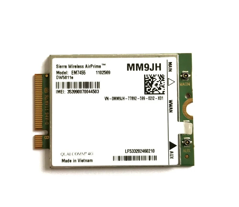 EM7455 DW5811e фотогалерея модуль 4G карта Cat6 для ноутбука Dell PN MM9JH|cat6| |