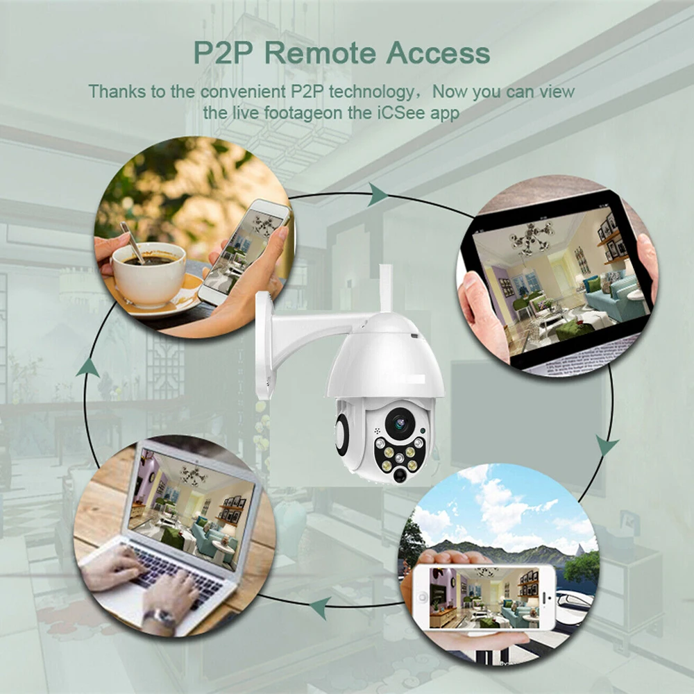 HD 1080P PTZ IP камера, Wi-Fi, открытая, скоростная, купольная, беспроводная, Wi-Fi камера безопасности, панорамирование, 4-кратный зум, ИК Сеть видеонаблюдения, ONVIF