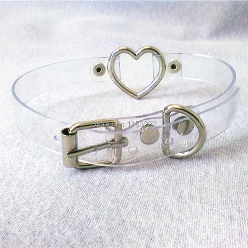 Ожерелье чокер Kawaii в стиле панк с прозрачным виниловым сердцем Очаровательное