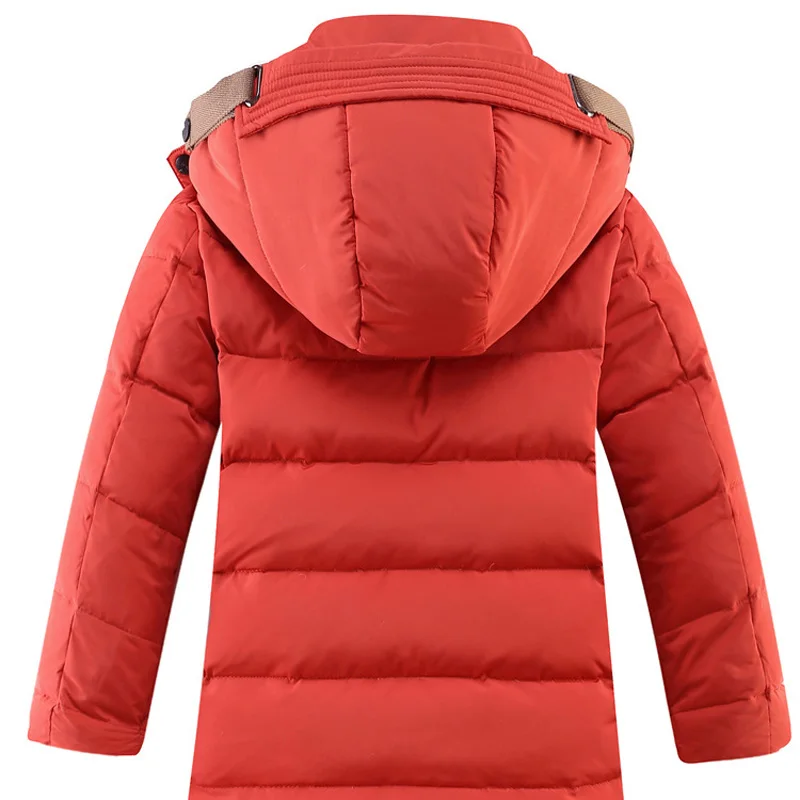 2018 детские зимние куртки для мальчиков белые пуховики на утином пуху плотная