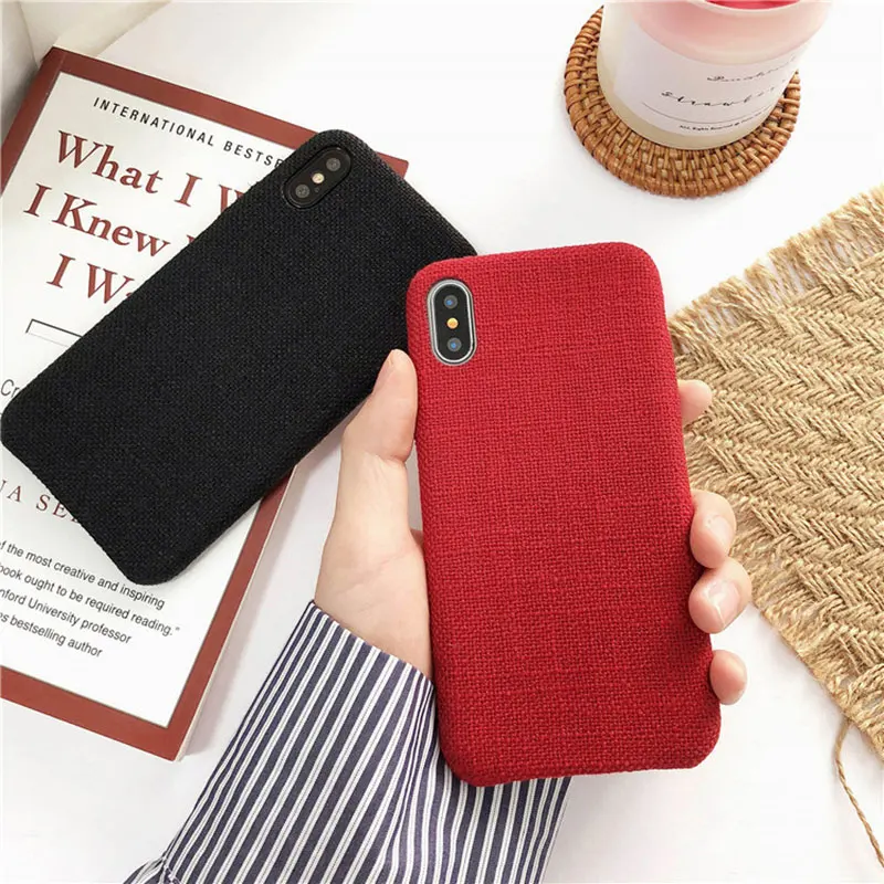 Чехол Boucho для iPhone X XS чехол MAX XR ткань текстура узор мягкий TPU силиконовый 6 6s 7 8 plus