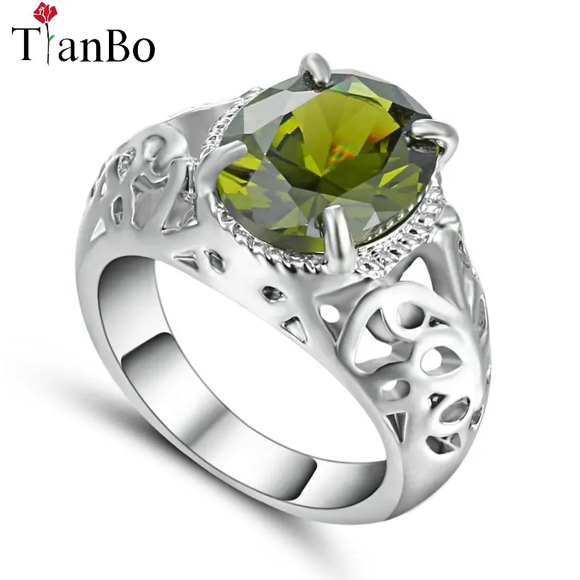 Женское кольцо с фиолетовым/оливковым цирконом Размер 8|fashion rings for women|rings womenrings women