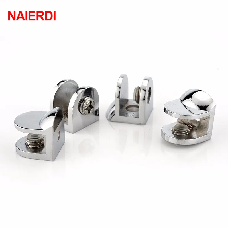 Стеклянные зажимы NAIERDI F полки из сплава угловые скобы для акриловой мебели 10