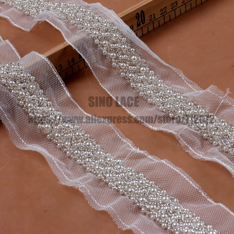 La Belleza Off white silver handmade lace trim 1cm-3cm width wholesale SNT170802-4