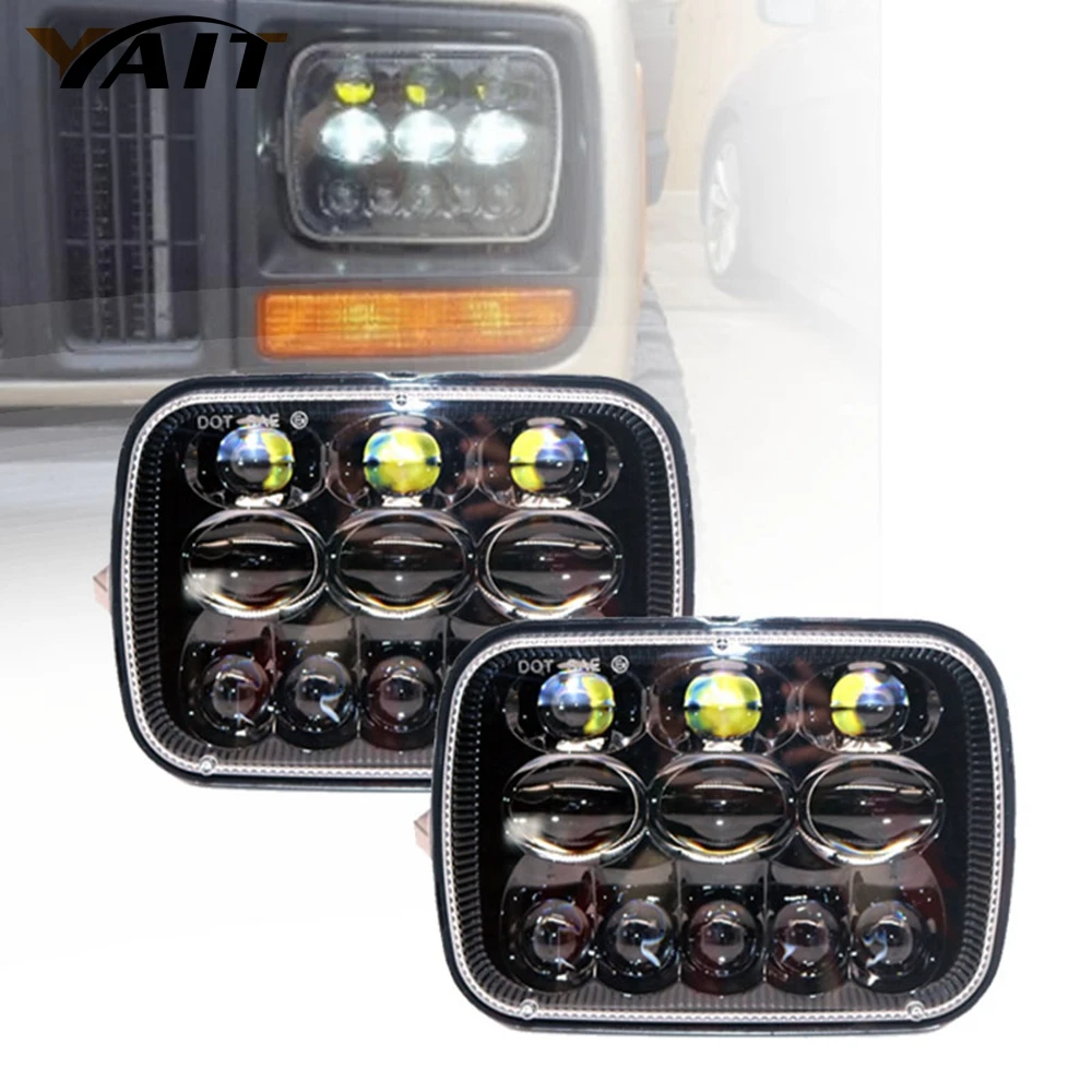 Yait светодиодный 5 &quotx 7&quot 6 &quotX7 проектор прямоугольный фары в сборе для 87 95 Jeep Wrangler