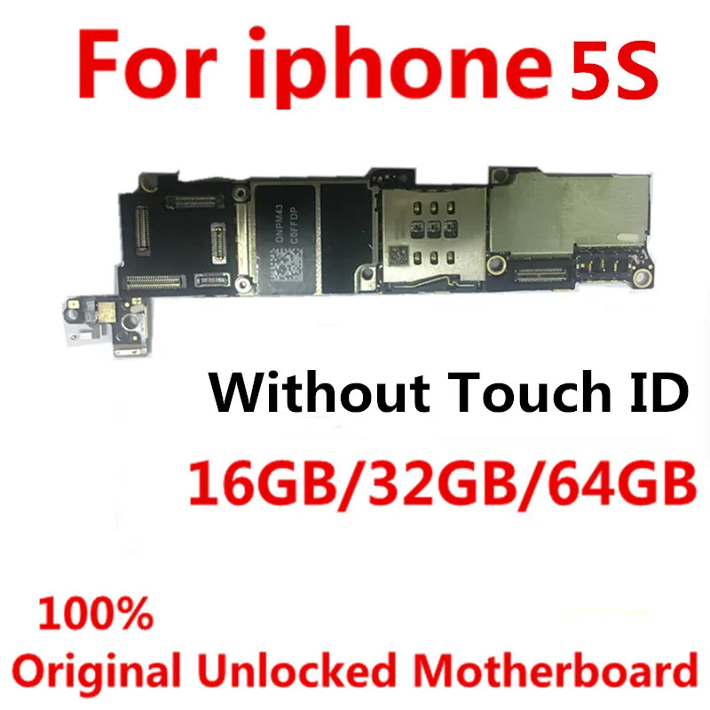 100% оригинальная разблокированная материнская плата для iphone 5S без Touch ID/с ID
