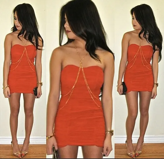 Акция Двухслойное сексуальное ожерелье в европейском стиле с цепочкой на талию