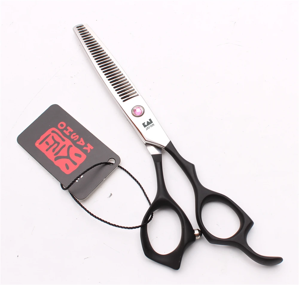 H1024 6 &quot16 см GEM JP 440C Kasho черный Профессиональный Парикмахерские ножницы для резки и