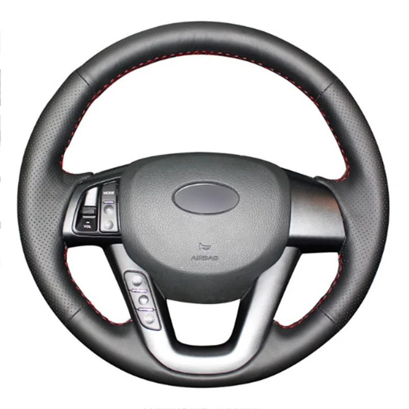 Чехол на руль для Kia K5 сшитый из искусственной кожи подходит 2011 2013 Optima|Чехлы руль| |