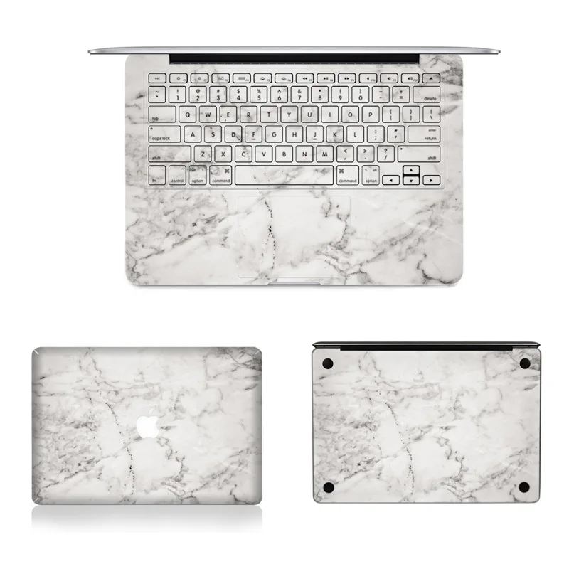 Белая мраморная серия, наклейка для ноутбука s для Macbook Air Pro retina 11 12 13 15, супертонкая защитная наклейка для ноутбука всего тела