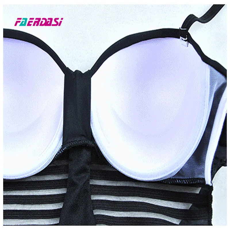 Faerdasi 2019 сексуальный сдельный купальник Женский сетчатый бандажный пуш-ап