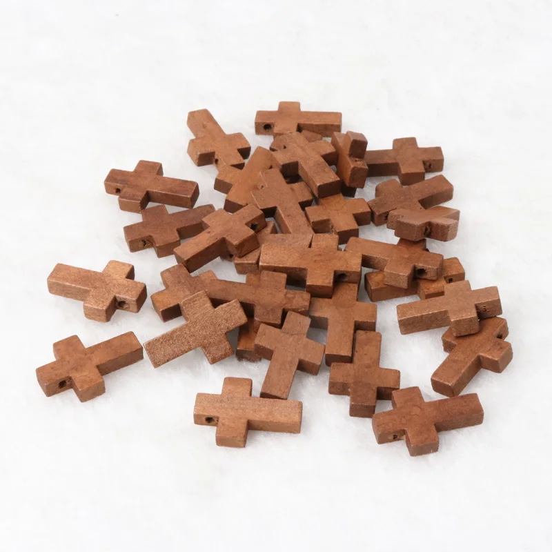 

Natural Wooden Faceted Wooden Cross Geometric Spacer beads For Jewelry making Handmake DIY Accessory 23x15mm 50pcs KL82