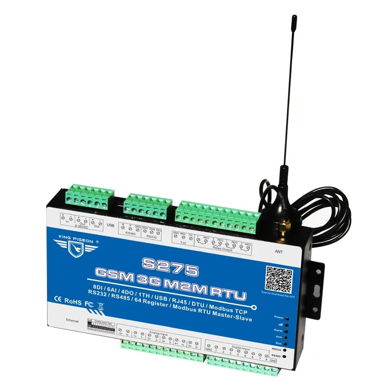 King Pigeon S275 GSM GPRS M2M RTU реле пульт дистанционного управления воротами открыть SMS Температура контроля влажности Системы