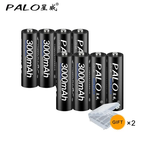PALO PALO аккумулятор 3000mAh NiMH AA Аккумуляторы, высококачественные игрушки, камеры, фонари и батареи - Цвет: 8PCS