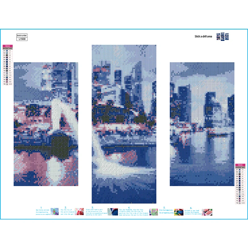 5D Full round diy hand made diamond embroidery mosaic painting kits wall cross sticker cityscape picture home Decor | Дом и сад