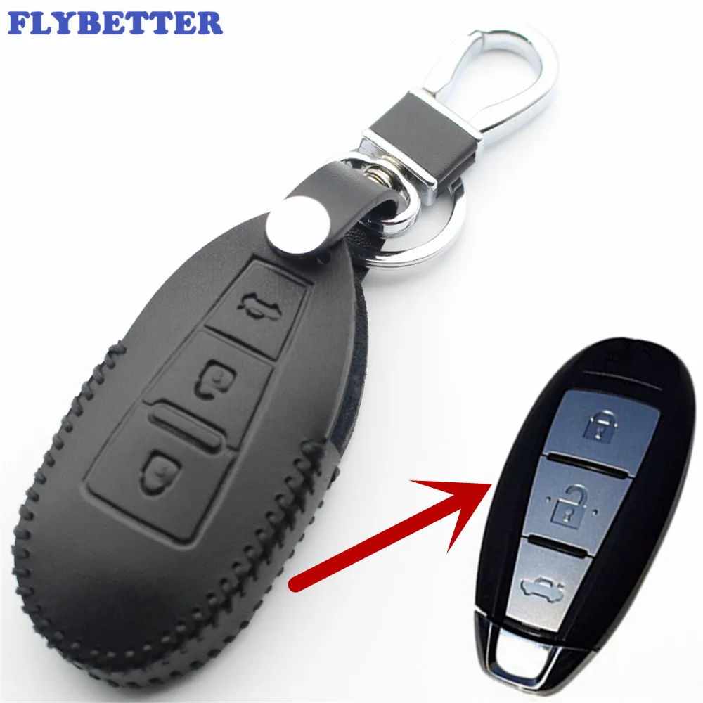 Смарт ключ FLYBETTER из натуральной кожи с 3 кнопками чехол для Suzuki Swift/Kizashi/SX4/S