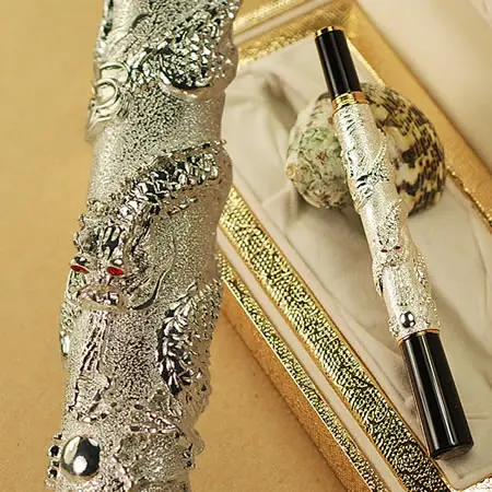 

JINHAO Noble Silver M перо перьевая ручка с тиснением дракона