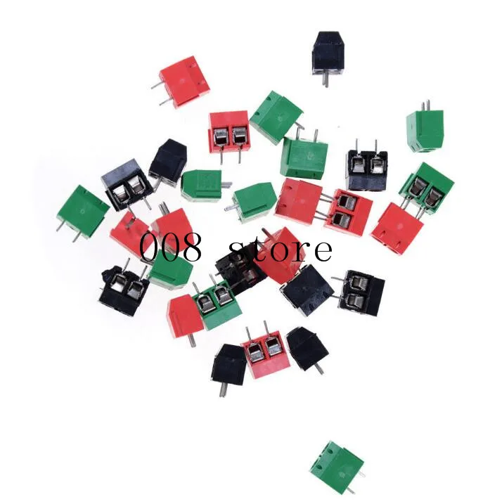 KF301-2P KF301-5.0-2P KF301 винт 2Pin 5,0 мм прямой контакт PCB винт блок 3 цвета черный/красный/зеленый/синий
