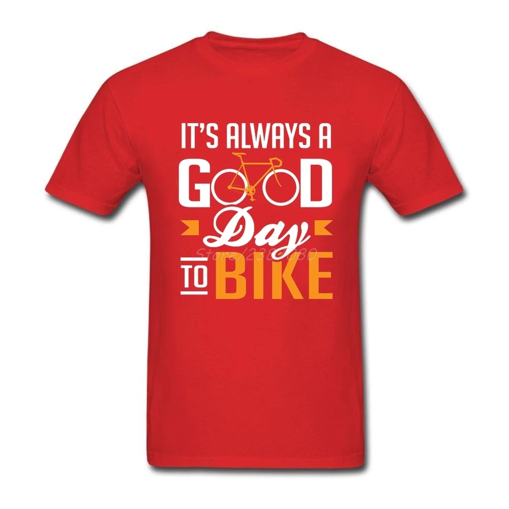 Футболка мужская с коротким рукавом хлопковая тенниска надписью It's Good Day To Bike