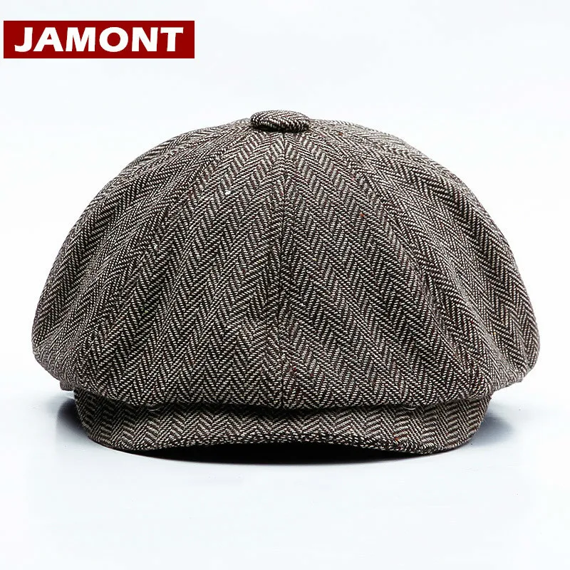 Осень-зима 2018 кепка JAMONT для мужчин и женщин кепки газетчика берет в стиле Винтаж