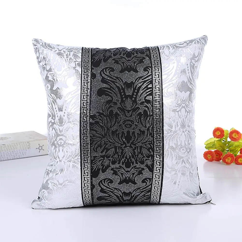 Винтажная черно белая Цветочная Подушка наволочка в стиле пэчворк для