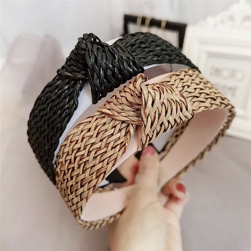 Повязка на голову с широкими краями PINKSEE ручная вязка Ретро стиль повязка милые