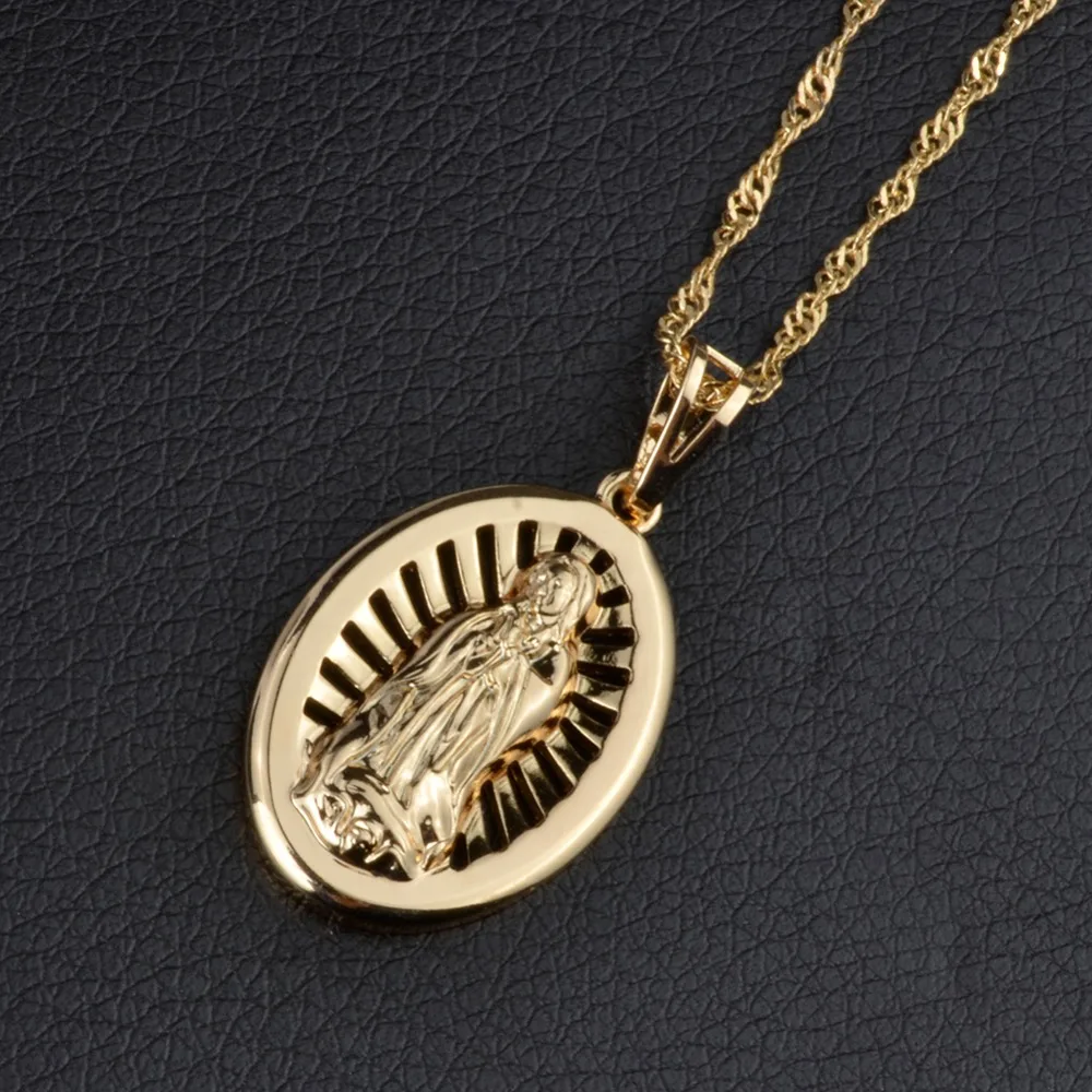 Anniyo светильник из розового золота девственная Мария кулон Neckalces для Для женщин