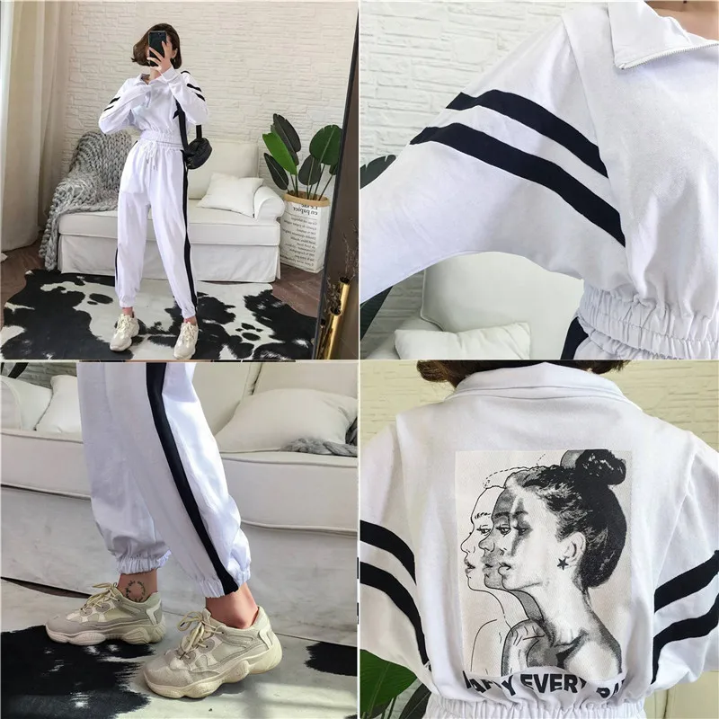 Женский спортивный костюм из двух предметов с высокой талией|Спортивные костюмы|