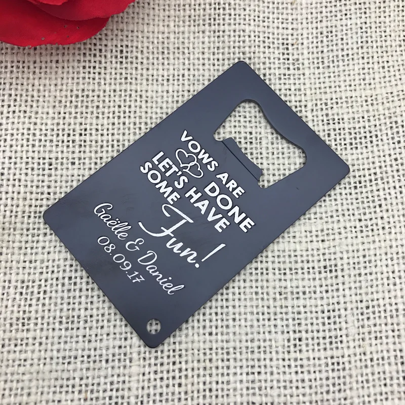 50 шт. свадебные Открывашки для бутылок с выгравированным именем жениха и