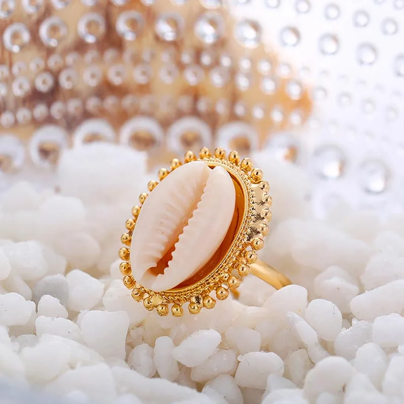 High Quality Bohemian Antique Gold Shell Ring Midi Finger Knuckle Rings For Women Summer Beach Jewelry Anillos Girls Gift | Украшения и