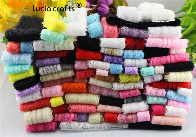 Lucia crafts 10 ярдов/партия случайный смешанный вышитый кружево, лента, тесьма отделка ткани для самостоятельного пошива одежды аксессуары R0103