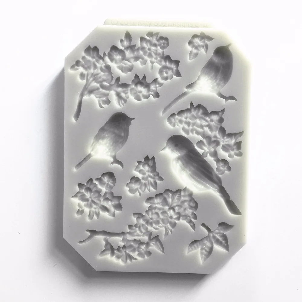 Цветы птицы съедобный силикагель для помадки формы торта украшения инструменты