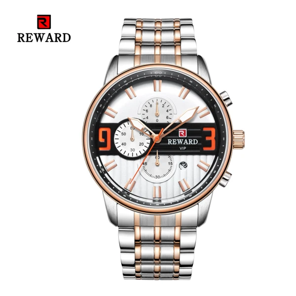 silver rose gold Новинка, мужские часы, люксовый бренд, наградный хронограф, мужские спортивные часы, водонепроницаемые полностью Стальные кварцевые мужские часы, Relogio Masculino - Цвет: silver rose gold