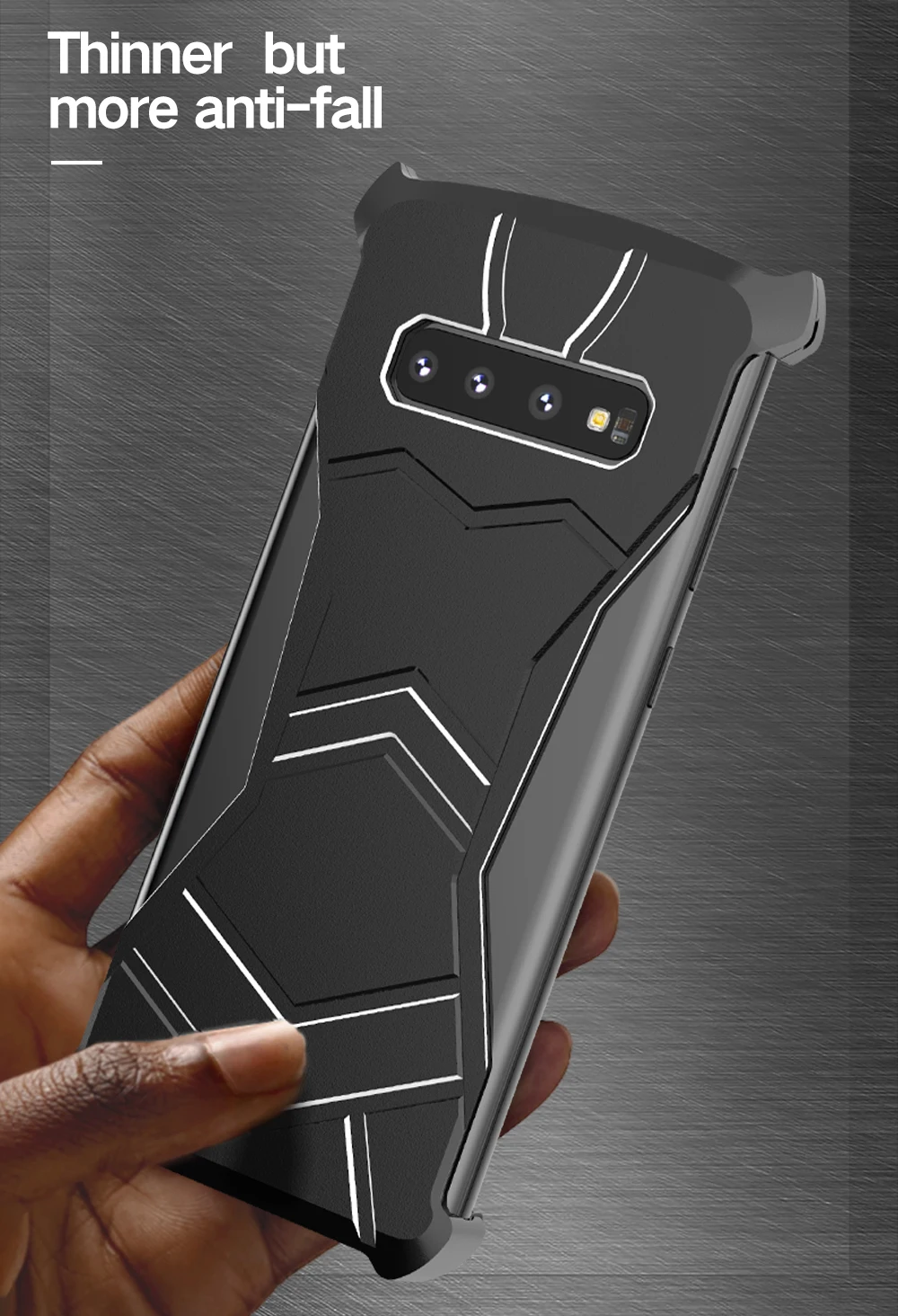Черный сковорода Алюминий металлический чехол для телефона для Galaxy S10 плюс S10 магнитное всасывание Премиум бампер рамк