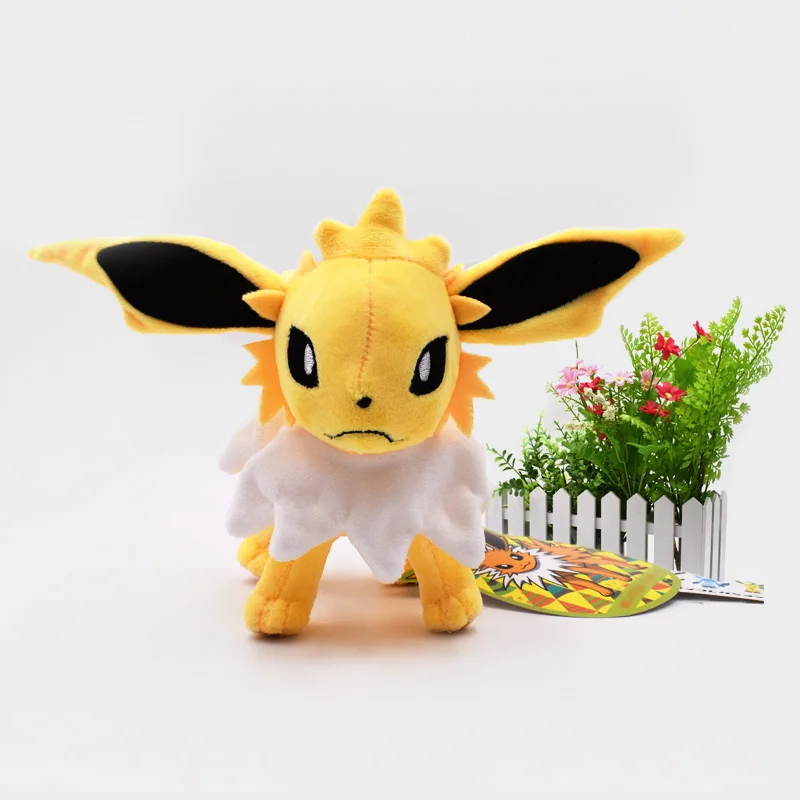 9 видов стилей стоящий Eevee Umbreon Flareon Vaporeon Glaceon Jolteon Espeon Leafeon Sylveon, плюшевая качественная мультяшная игрушка - Цвет: Jolteon