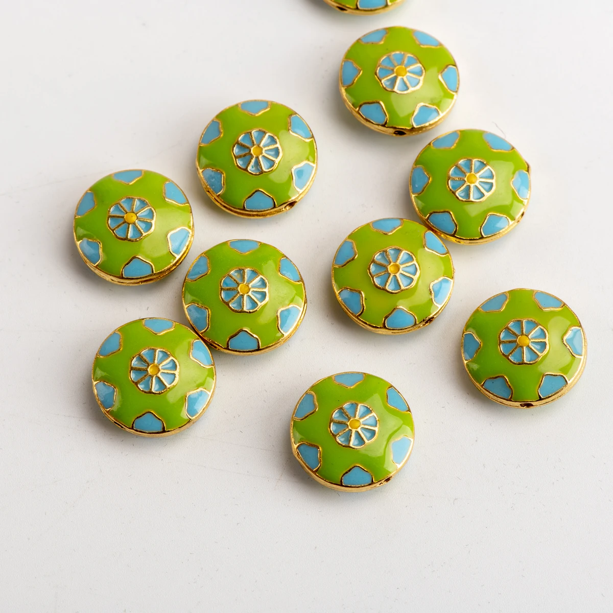 

Colorful Flower Button panted Alloy Charms Jewelry Findings & Components For Jewelry Making #JY311