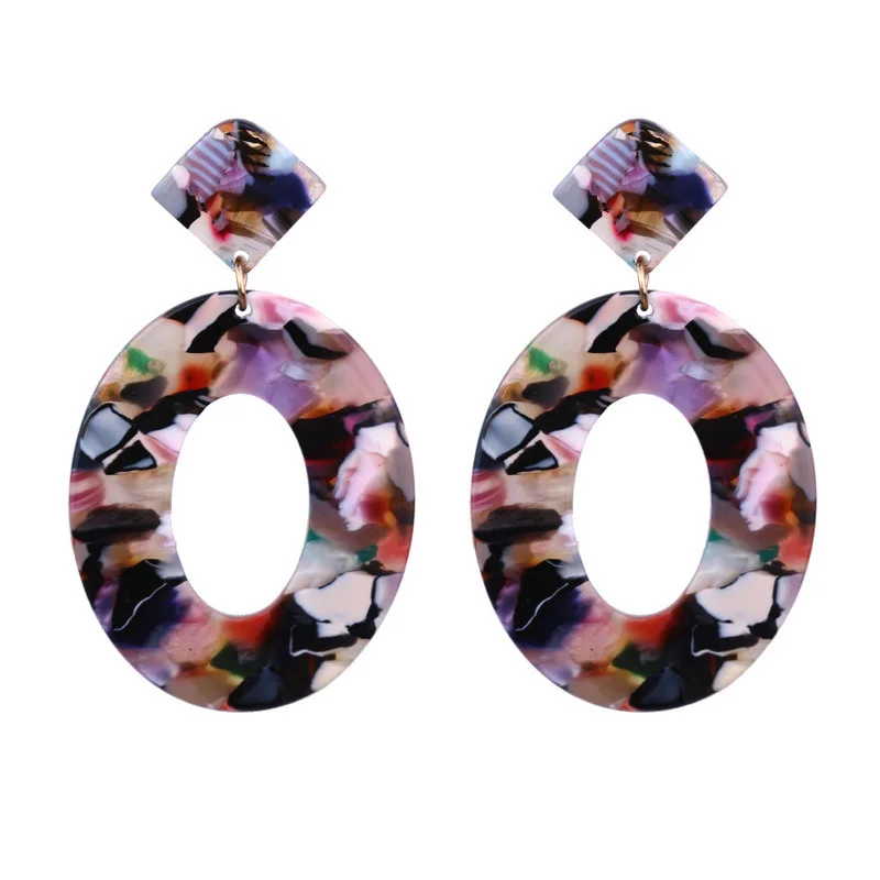 New Exaggerated Simple Earrings for Women Colorful Acrylic Acetate Plate Geometric Fashion Jewelry pendirntes mujer | Украшения и