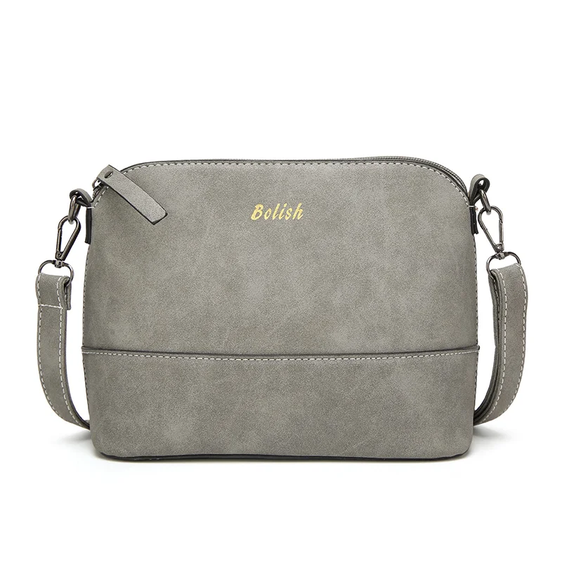 Винтажная кожаная женская сумка через плечо Bolish из нубука модная маленькая