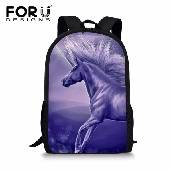 FORUDESIGNS/Школьный рюкзак с 3d принтом единорога, школьный рюкзак для студентов, стильные детские Мультяшные школьные сумки для книг - Цвет: XM1328C