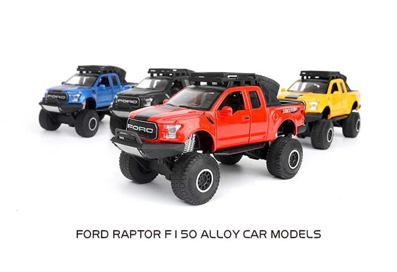 Новые 1:32 детские игрушки Raptor F150 пикап металлические игрушечные машинки модель с музыкой мигающий Звук для ребенка автомобиль подарки