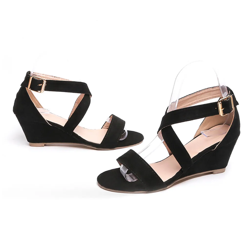 YOUYEDIAN/женские модные повседневные сандалии на танкетке с ремешком и пряжкой в