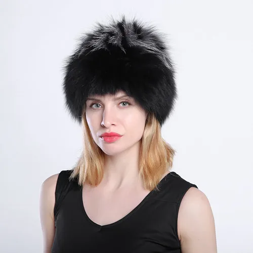 C9 Женская меховая шапка из лисы/енота/лисы для осени и зимы теплая вязаная женская шапка из лисьего меха - Цвет: C9