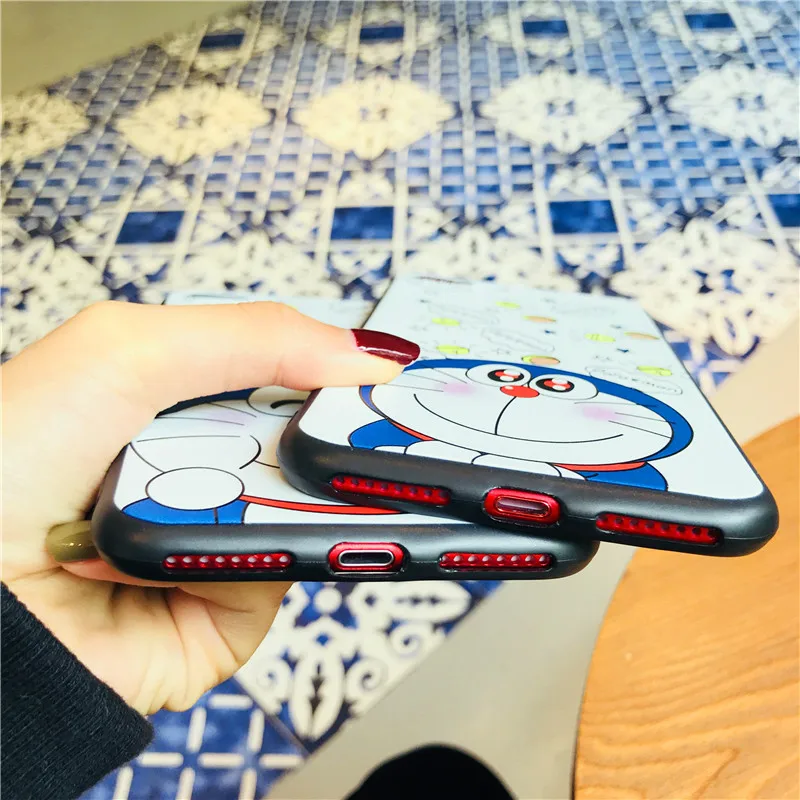 Чехол для телефона Doraemon белого цвета для iPhone XS из мягкого силикона TPU с мультяшным изображением на задней стороне 6 6s+ 7 7P 8 8P X.