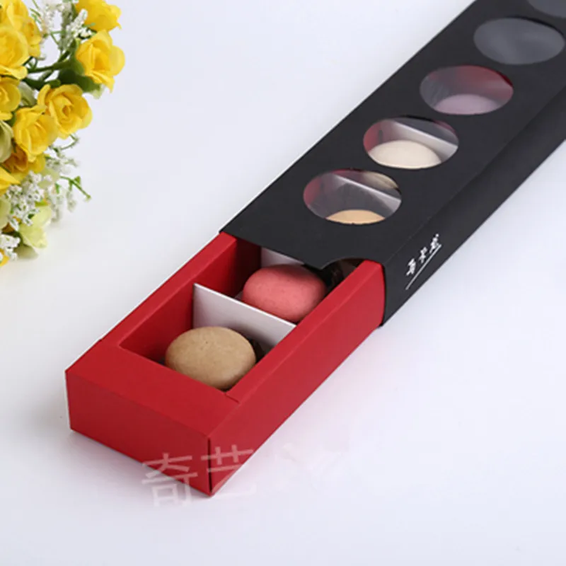 5 слотов коробка макарон зефир шоколада брезент коробки торт конфеты оптом 30 5*7 5*3