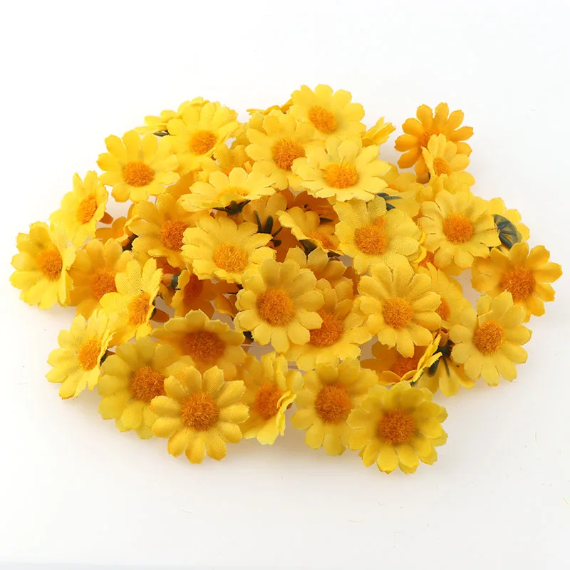 100 шт./лот 2 5 см мини маргаритки Декоративные цветы искусственные шелковые