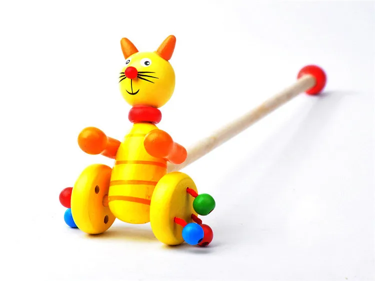 Популярный стиль DIY интерактивная игрушка для малышей с животными тележка деревянная игрушка blockstrolley для детей Развивающие детские игрушки