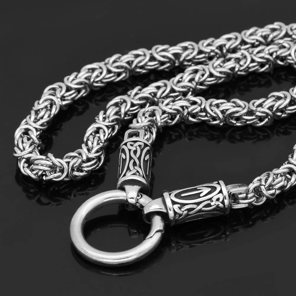 Скандинавский Викинг руна с thor hammer кулон ожерелье из нержавеющей стали-король