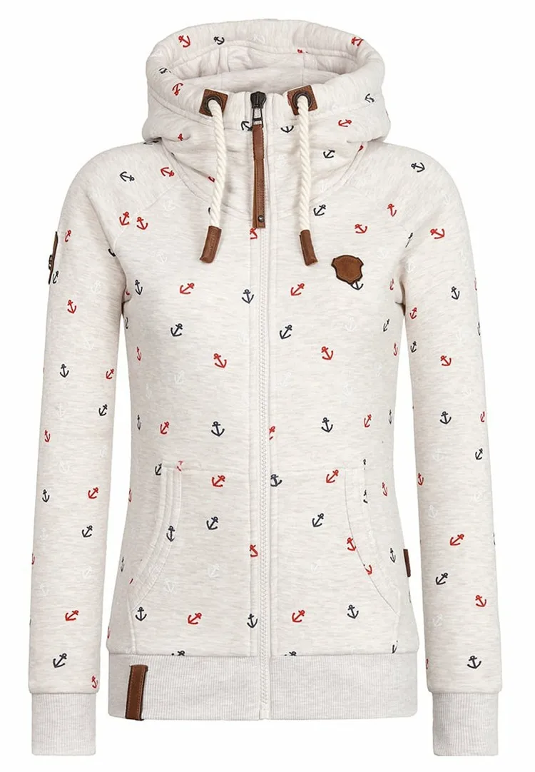 Plus size S-5XL Hooded Sweatshirts women Autumn Winter Flocking Thicken Print Jackets Tracksuits Zipper Female Casual Sportswear